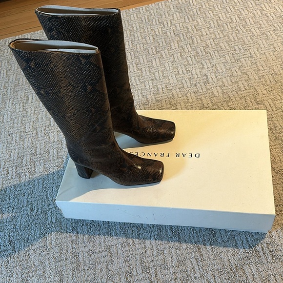 Dear Frances Verona Boots, size 38 in Snake Print Brown and Black (worn once) - Picture 3 of 10